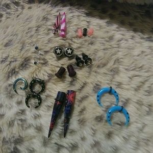 Guage and faux gauge earrings